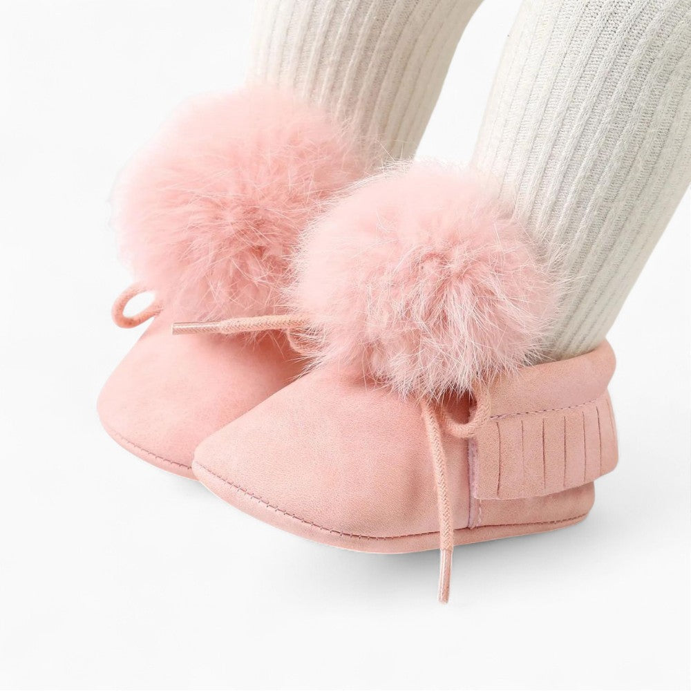 Mocassin Pour Bébé Fille Effet Daim D’hiver