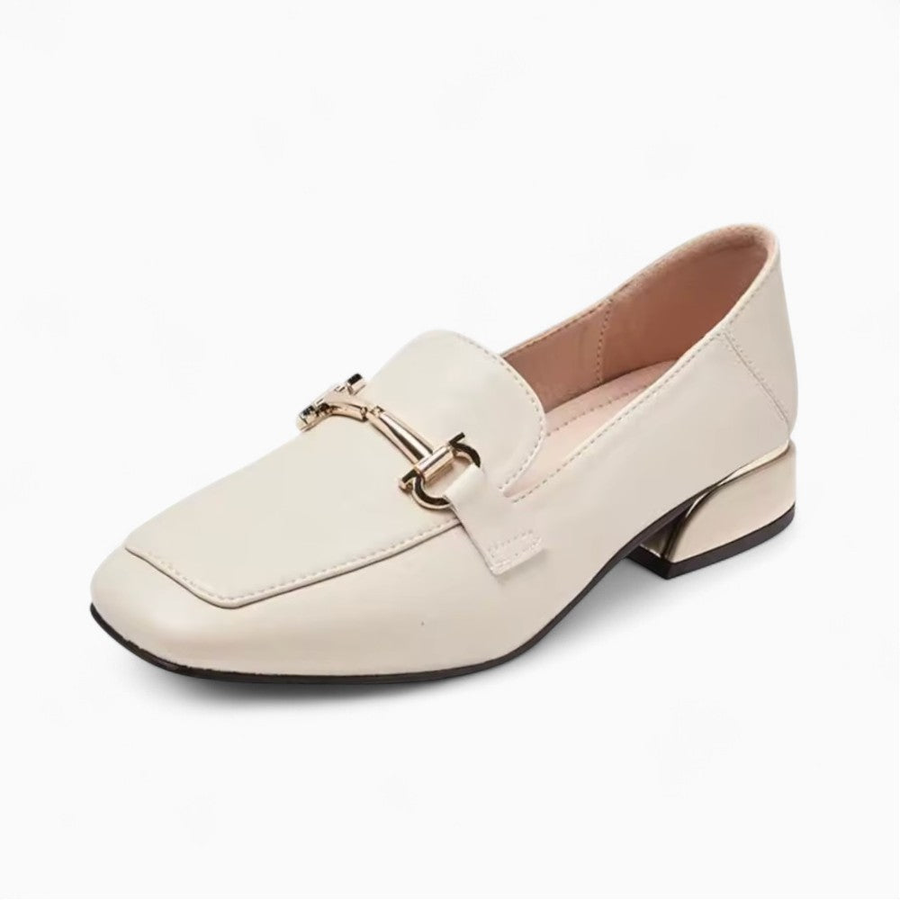 Mocassin Mary Jane Vernis À Talon Carré