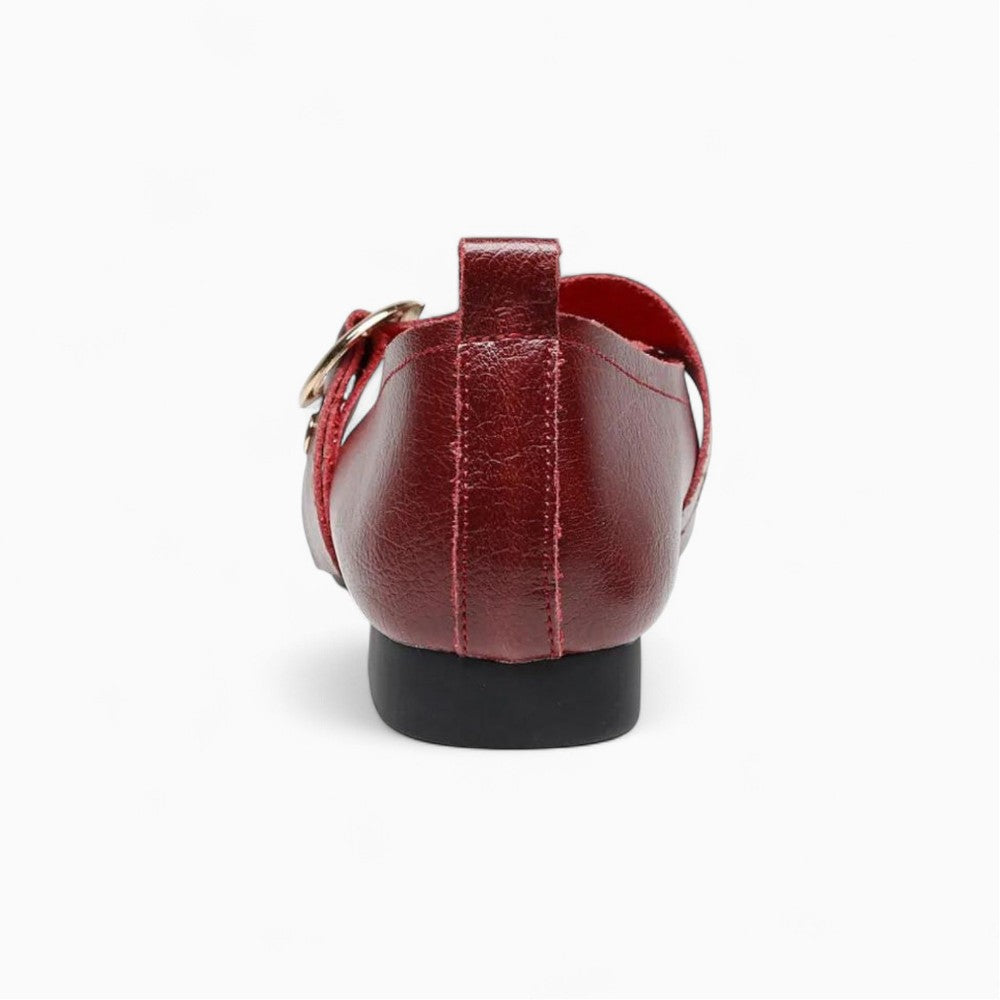 Mocassin Rouge À Bout Carré