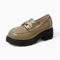 Mocassin En Cuir Végan Effet Croco Et À Boucle Dorée