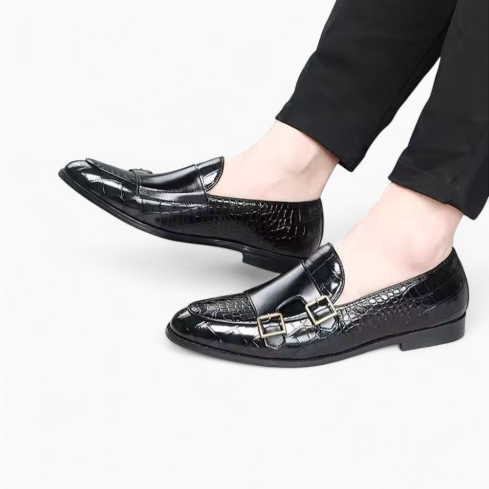 Mocassin En Cuir À Imprimé Crocodile Pour Hommes