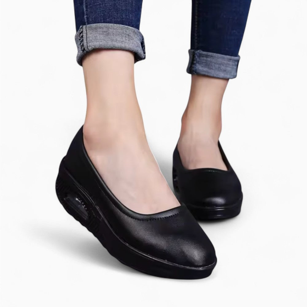Mocassin Ballerine Vernis À Bout Rond
