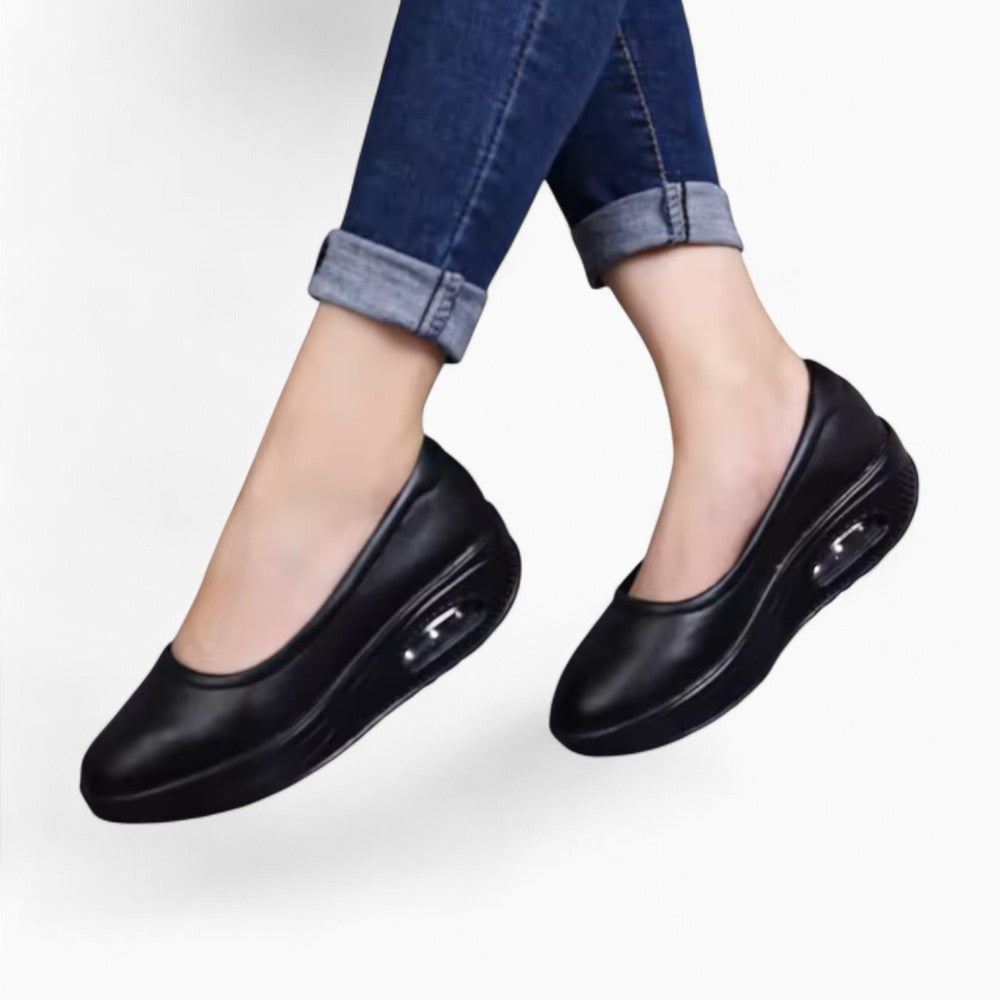 Mocassin Ballerine Vernis À Bout Rond