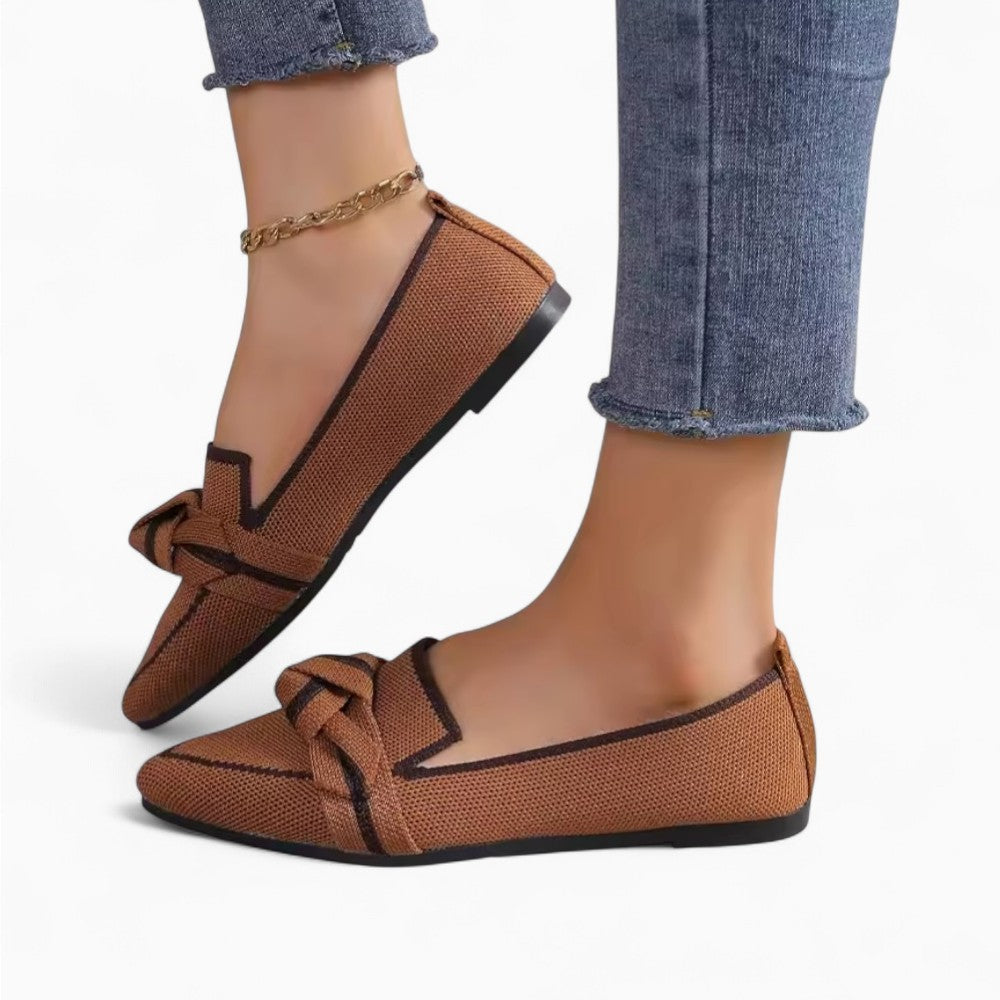 Mocassin Ballerine Bout Pointu Avec Boucles