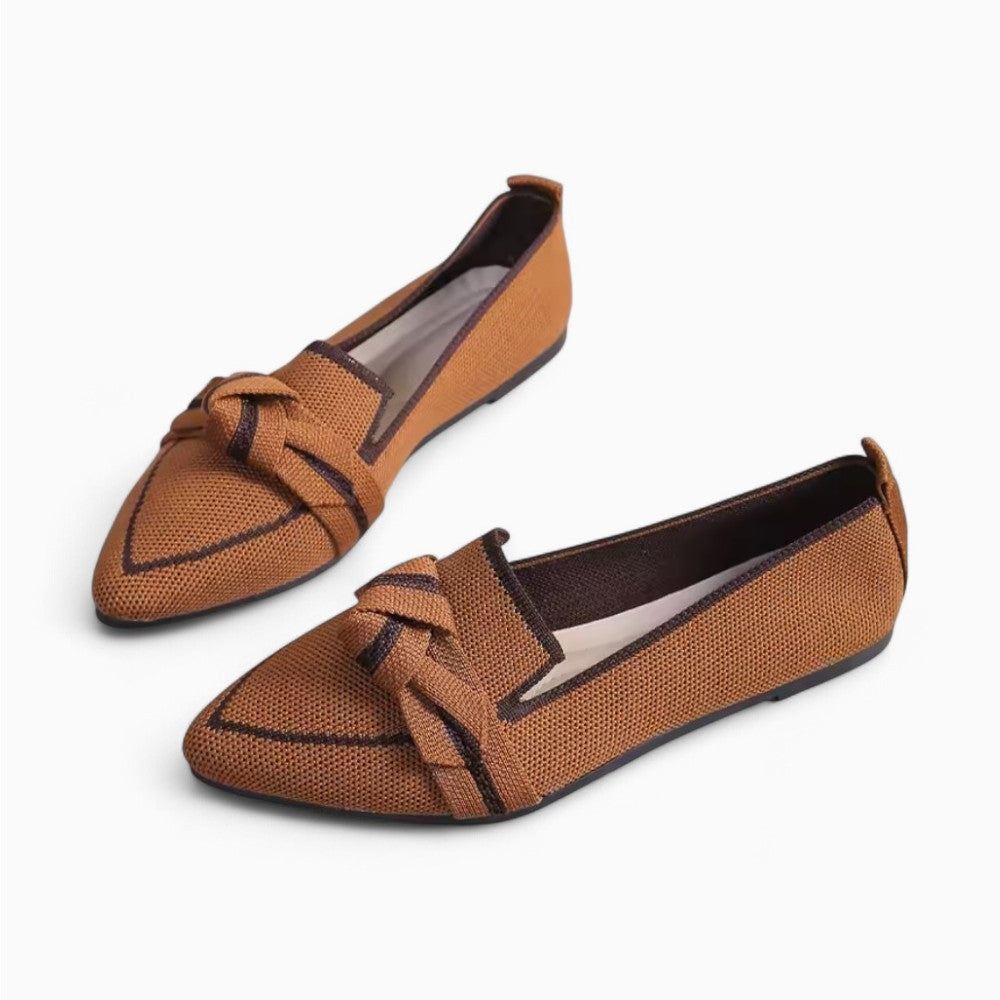 Mocassin Ballerine Bout Pointu Avec Boucles