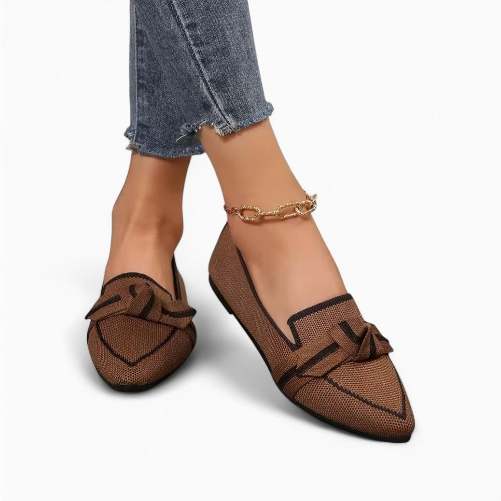 Mocassin Ballerine Bout Pointu Avec Boucles