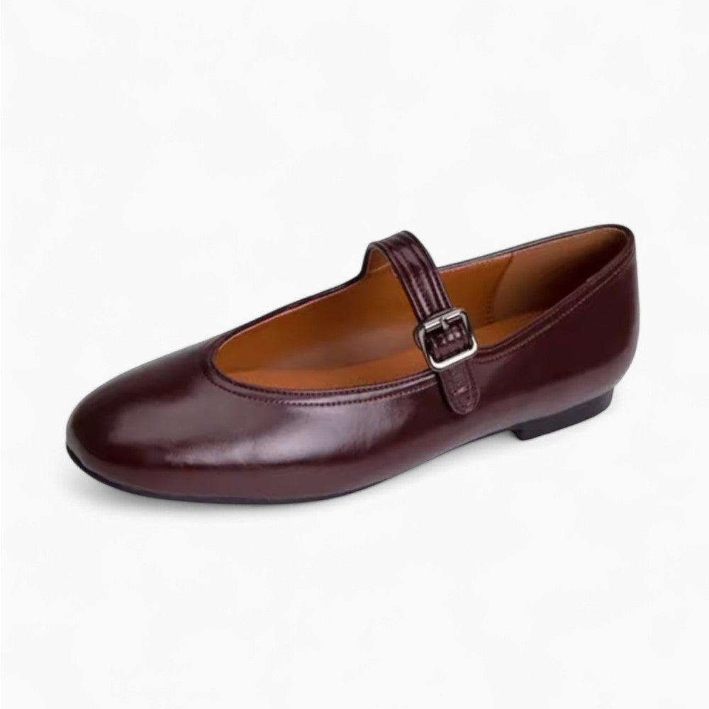Mocassin Ballerine À Talon Vernis