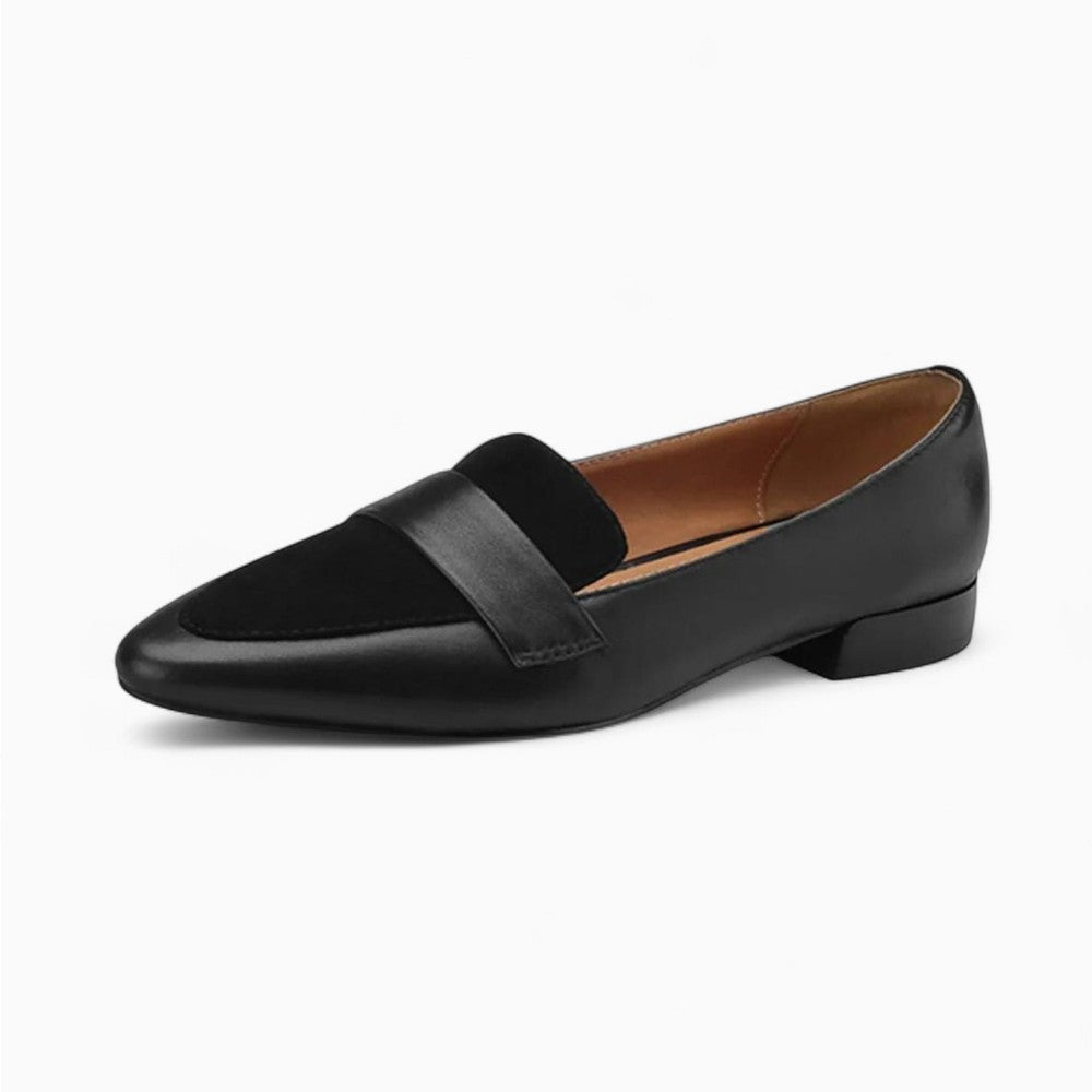 Mocassin Ballerine À Talon Carré
