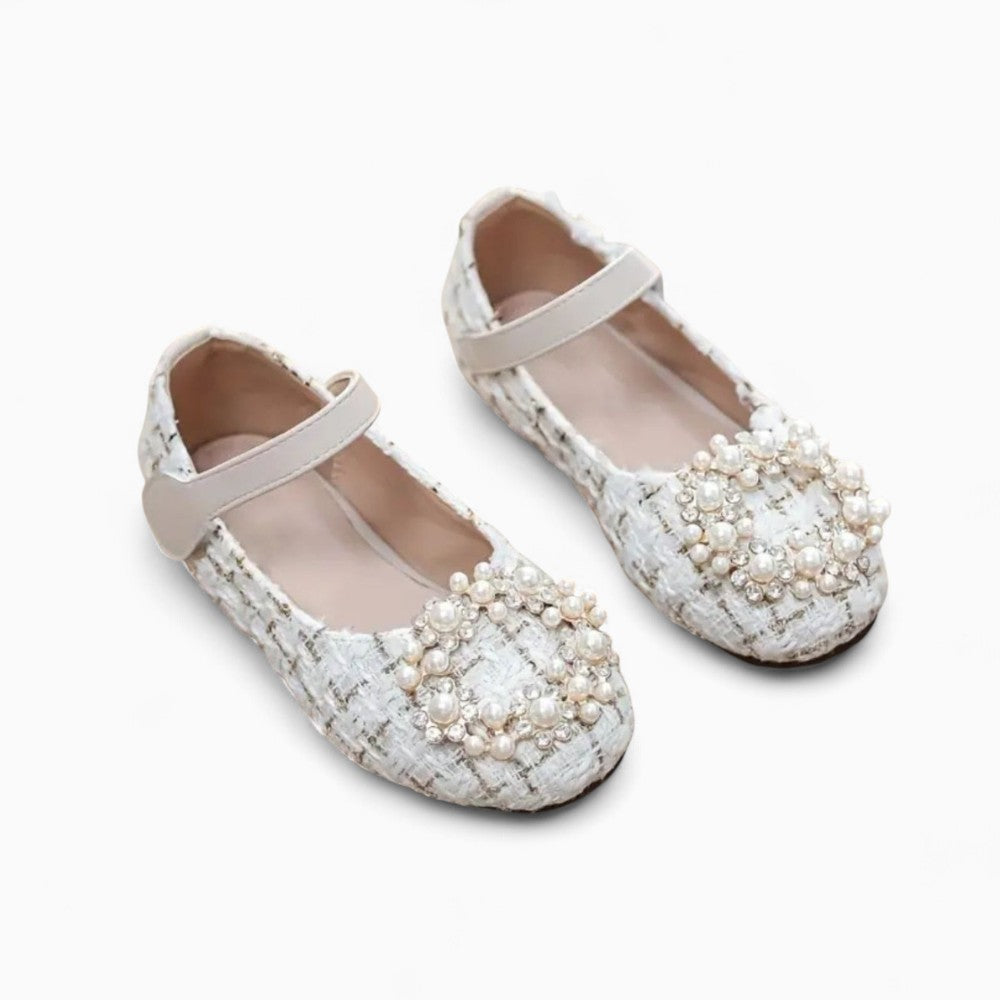 Mocassins Tendances À Carreaux Avec Perles Décoratives Pour Bébé