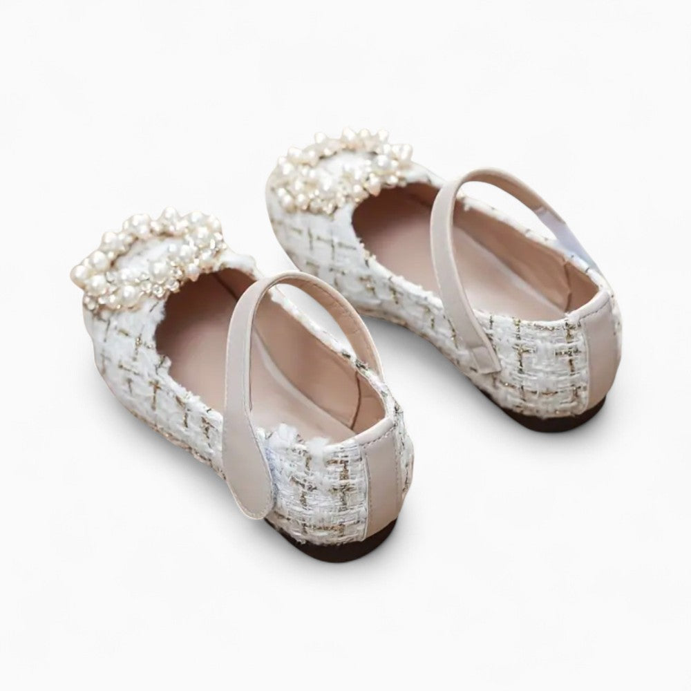 Mocassins Tendances À Carreaux Avec Perles Décoratives Pour Bébé