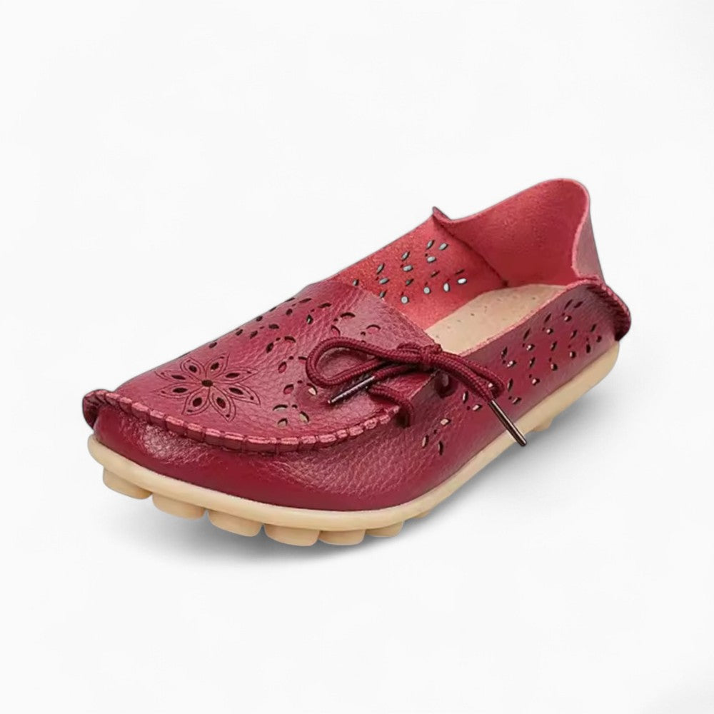 Mocassins Plats Souples Et Ajourés Avec Motifs Fleurs