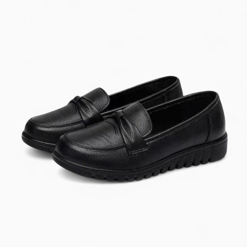 Mocassins Orthopédiques Effet Cuir Avec Coutures Apparentes Pour Femme