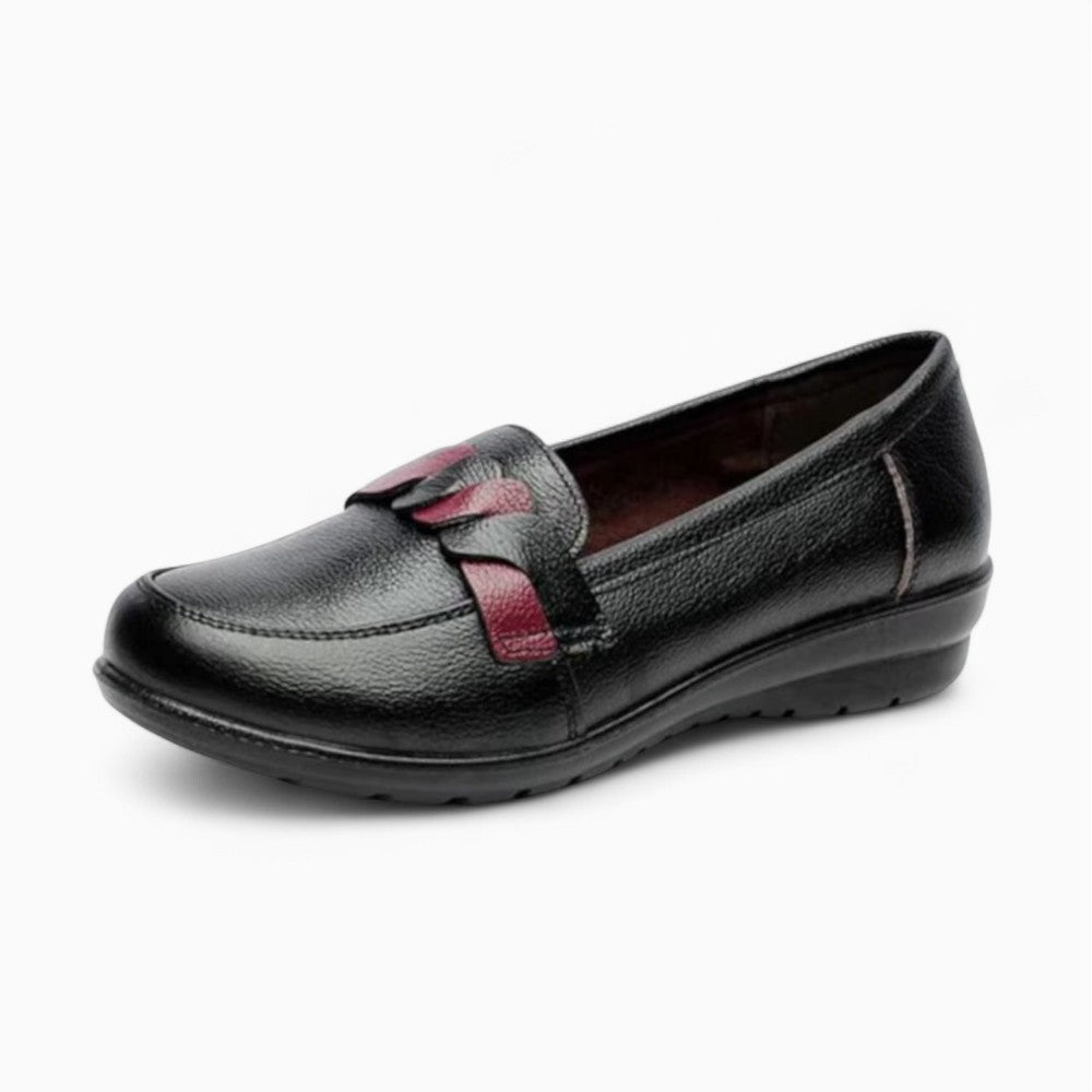 Mocassins Noirs À Semelles Compensées Pour Femme