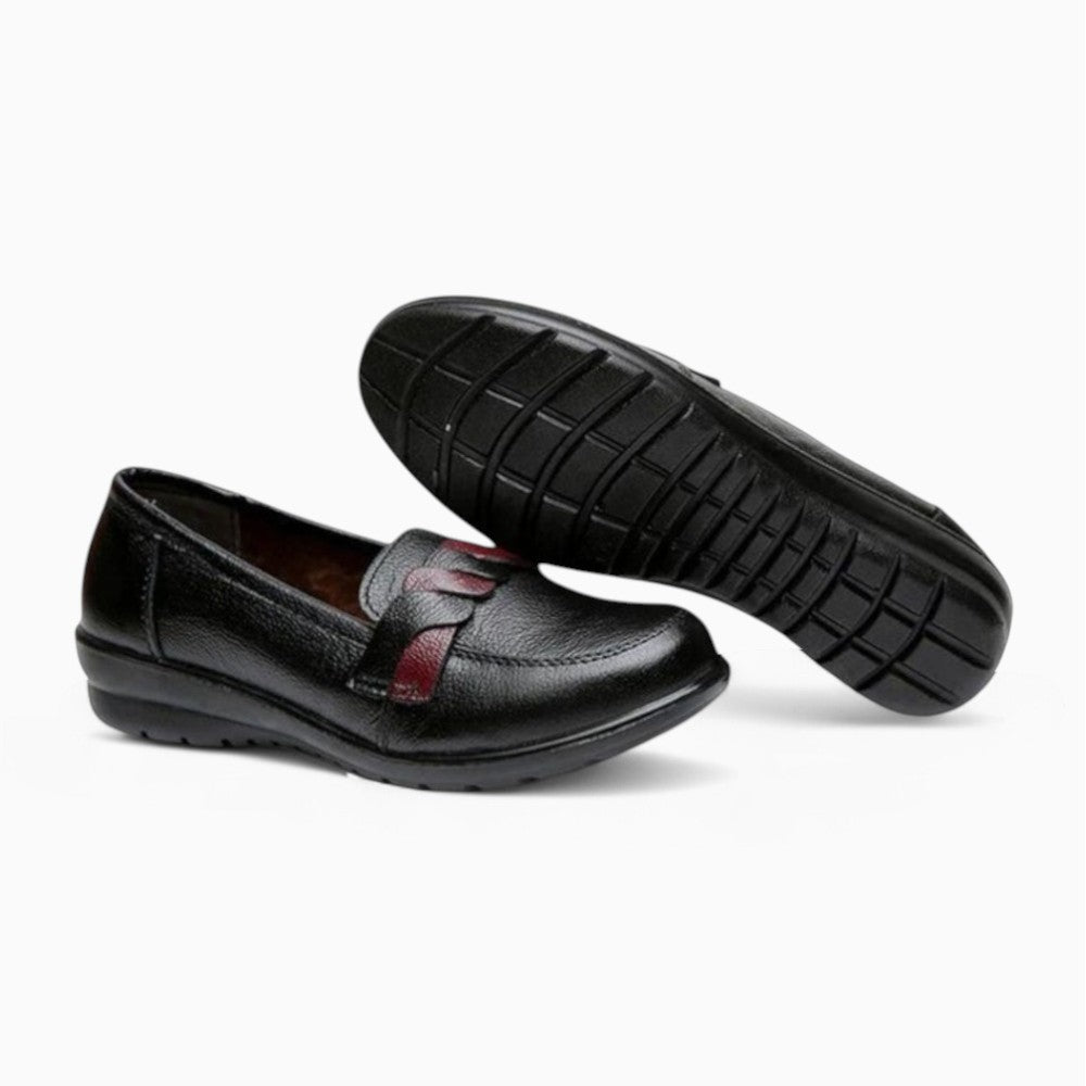 Mocassins Noirs À Semelles Compensées Pour Femme