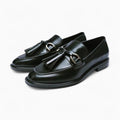 Mocassins Noirs À Glands À Enfiler Pour Femme