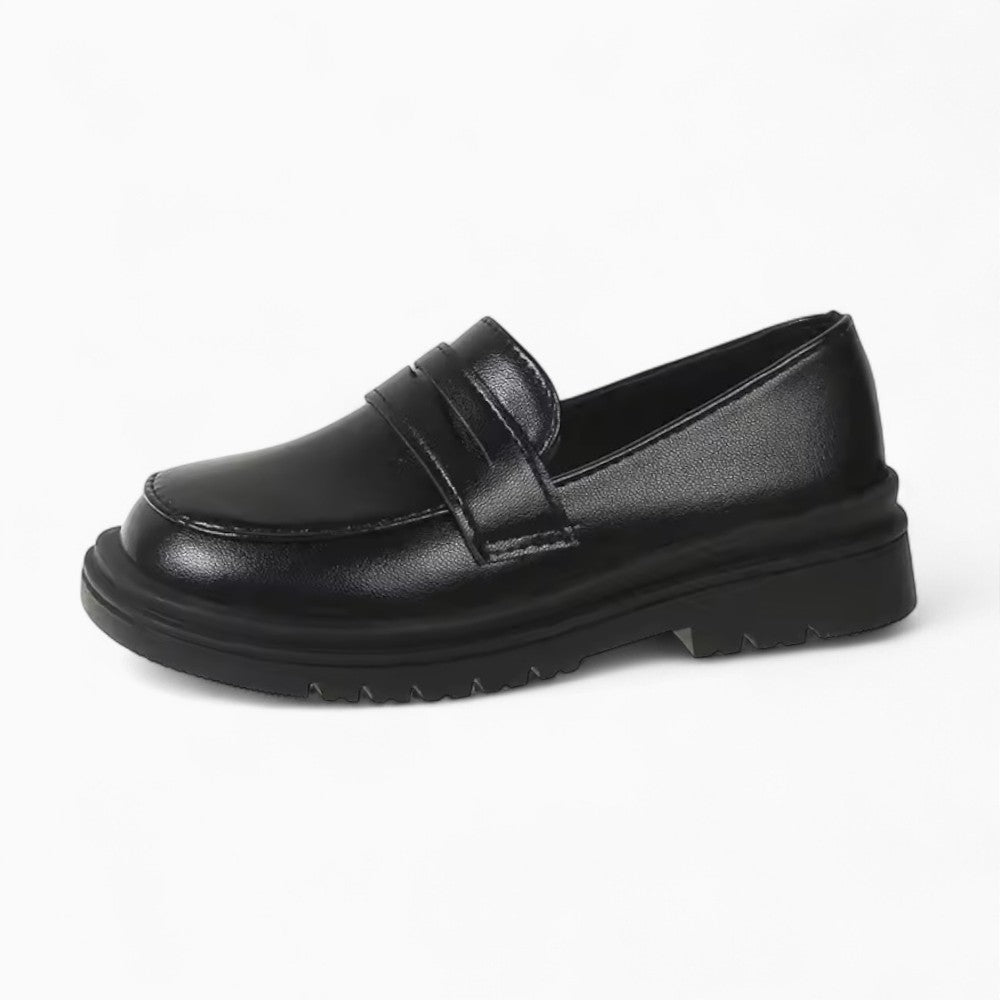 Mocassins Noir Brillant De Printemps Pour Garçons