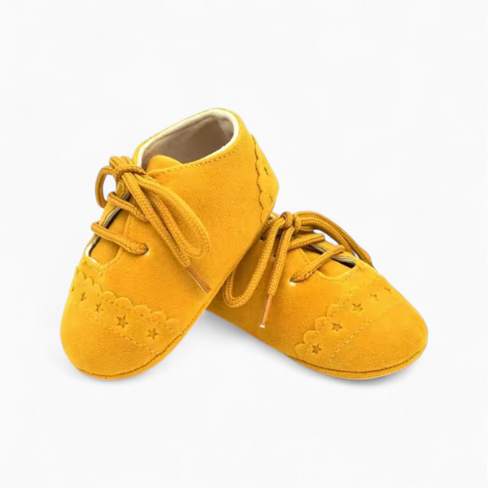 Mocassins Montants À Lacets Effet Craquelé Bébé Garçon
