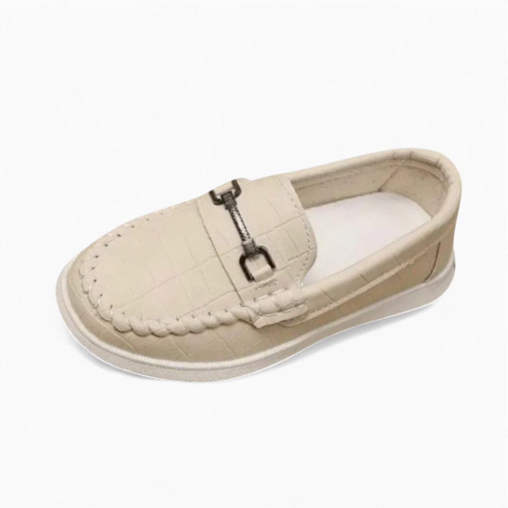 Mocassins En Tissu De Couleur Neutre Pour Enfant