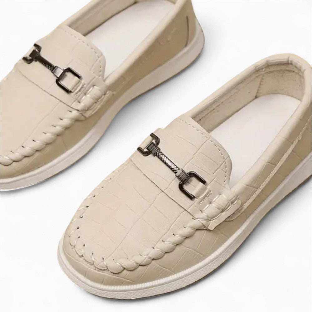 Mocassins En Tissu De Couleur Neutre Pour Enfant