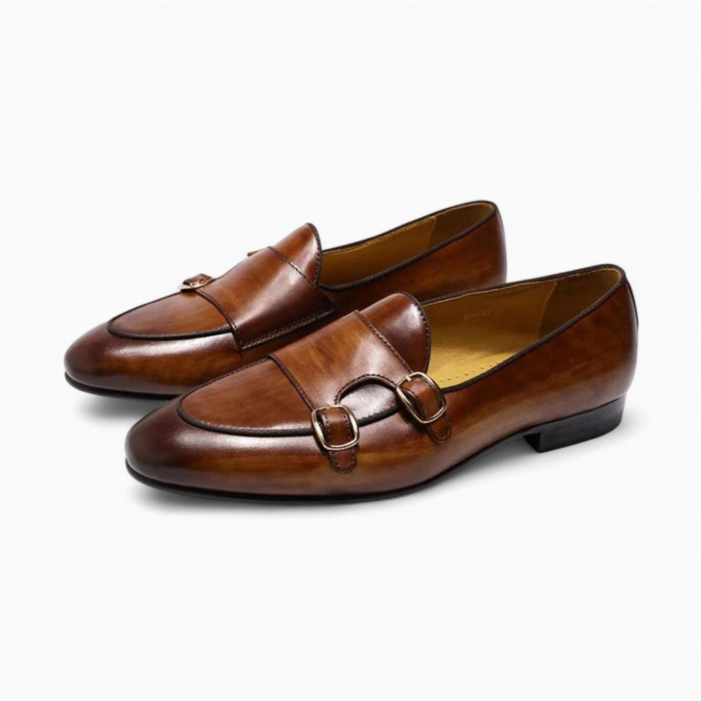 Mocassins En Cuir Véritable Marron Foncé Pour Homme