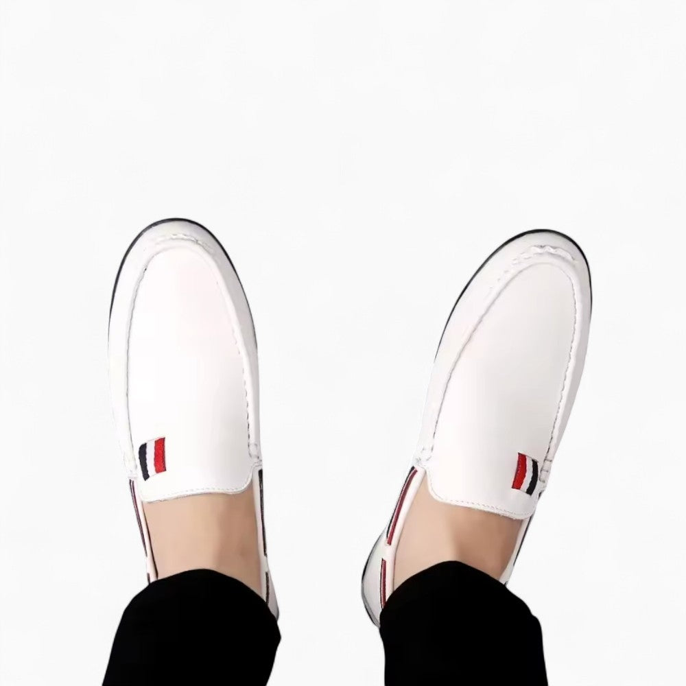 Mocassins Blancs Décontractés Effet Cuir Pour Hommes