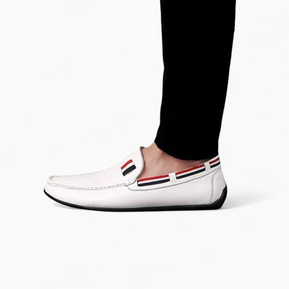 Mocassins Blancs Décontractés Effet Cuir Pour Hommes