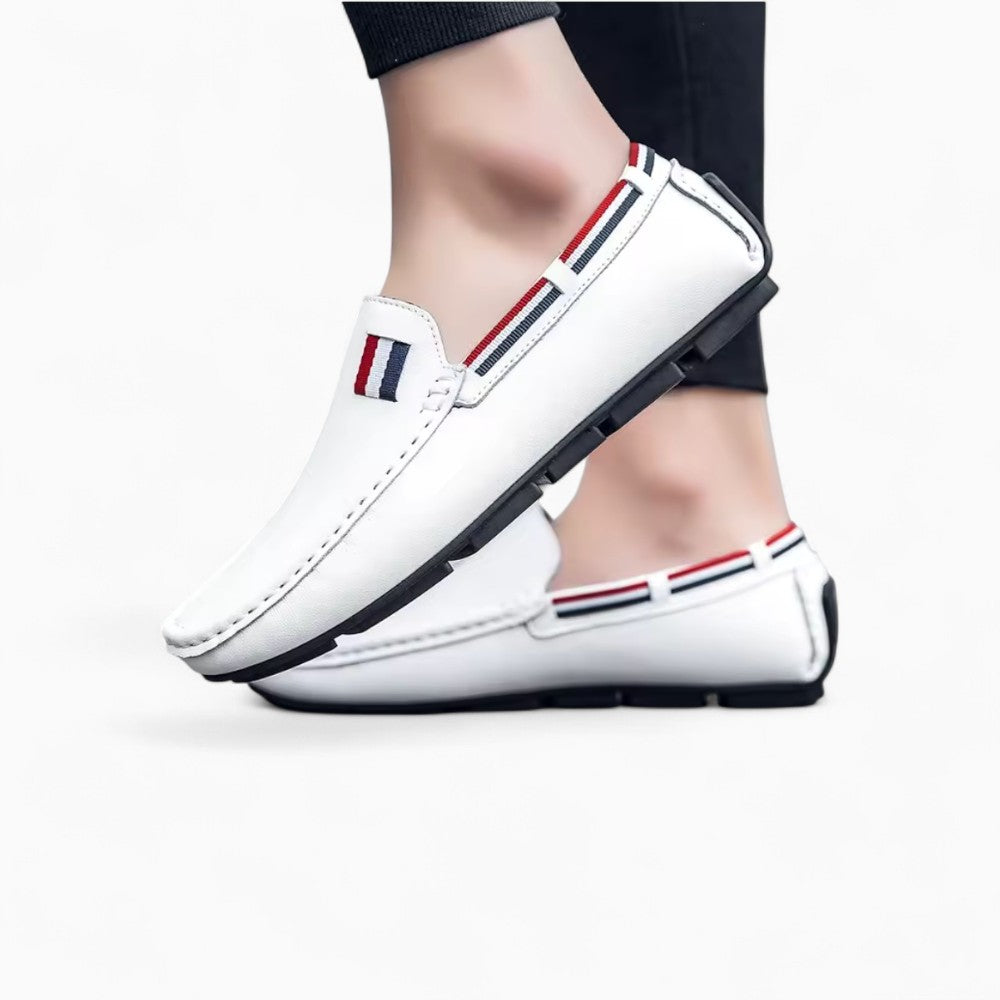 Mocassins Blancs Décontractés Effet Cuir Pour Hommes