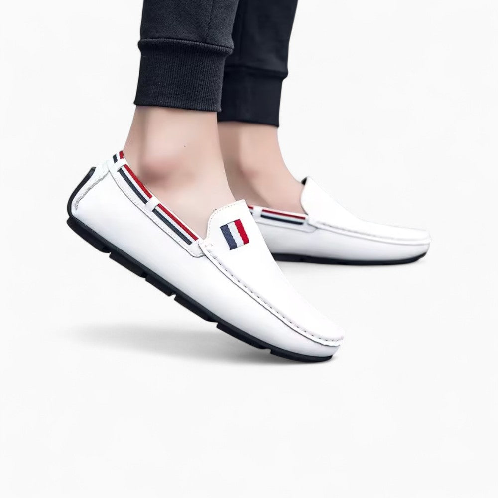 Mocassins Blancs Décontractés Effet Cuir Pour Hommes