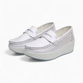 Mocassins Blancs À Semelles Compensées Pour Femme