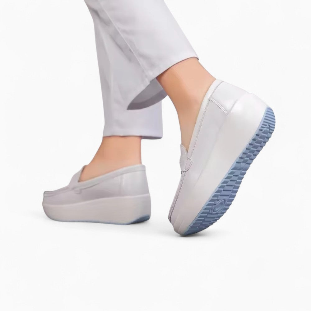 Mocassins Blancs À Semelles Compensées Pour Femme