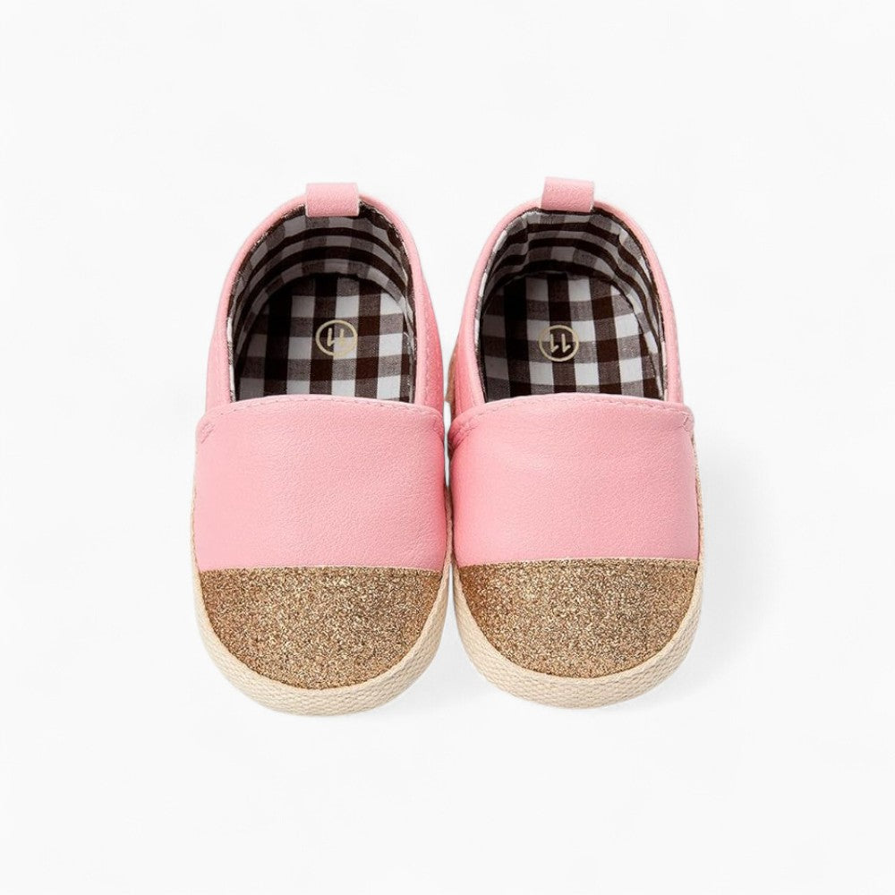 Mocassins Bicolores Brillants À Enfiler Pour Bébé Fille