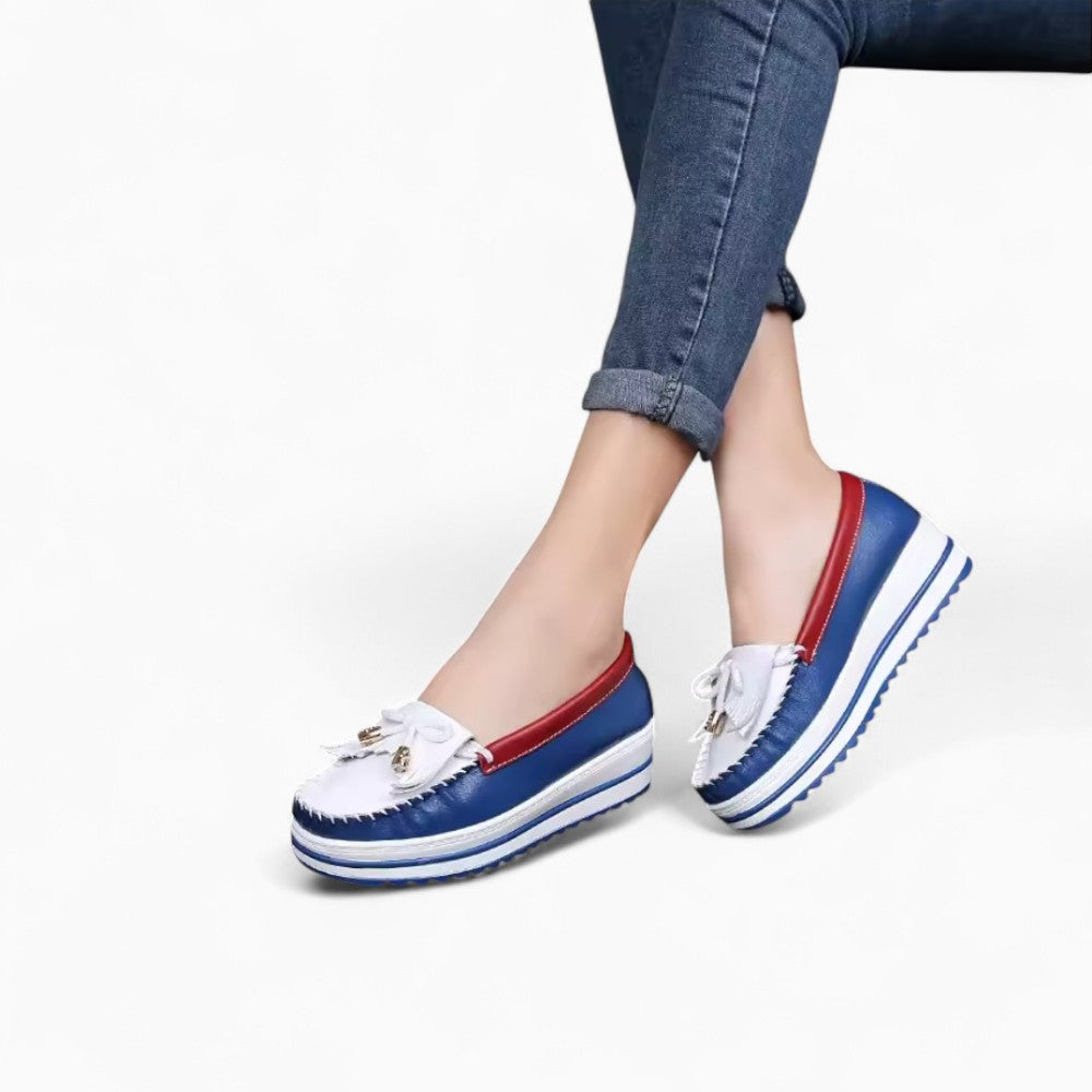 Mocassins Bicolores À Plateforme Pour Femmes