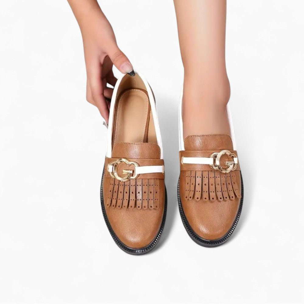Mocassins Bicolores À Franges Avec Boucle