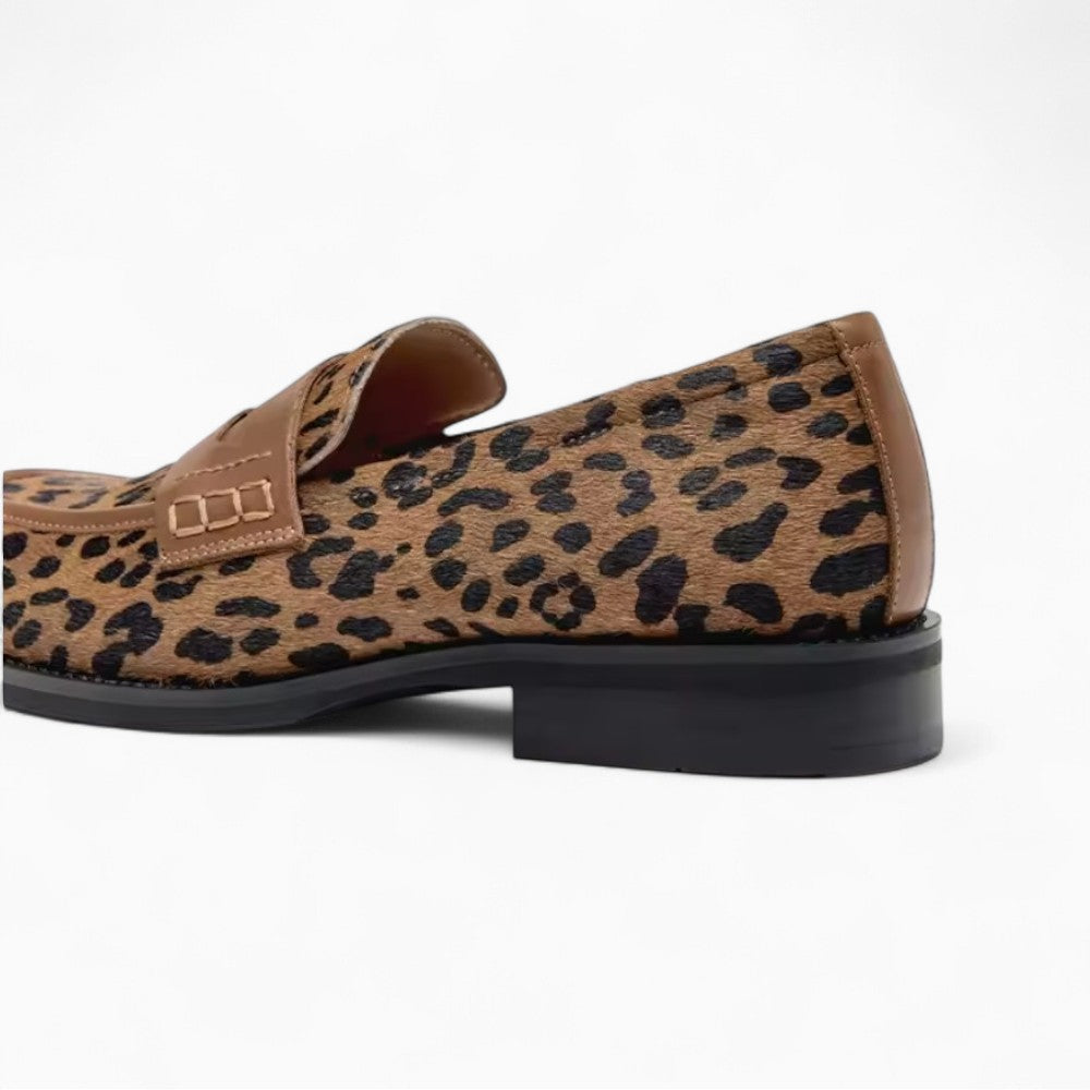 Mocassins À Semelle Plateforme Avec Motif Léopard