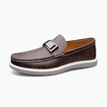 Mocassins Bateau Tricolores Plats En Cuir Pour Homme