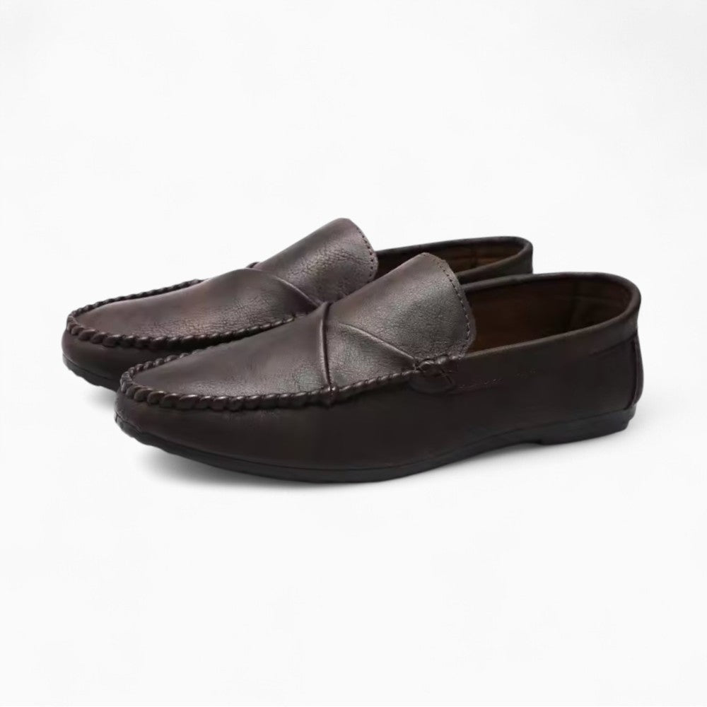 Mocassins Bateau Style Vintage Effet Cuir Pour Homme
