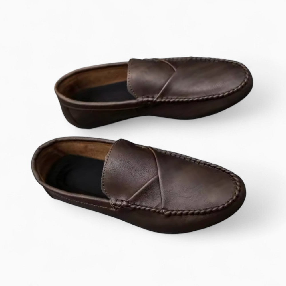 Mocassins Bateau Style Vintage Effet Cuir Pour Homme