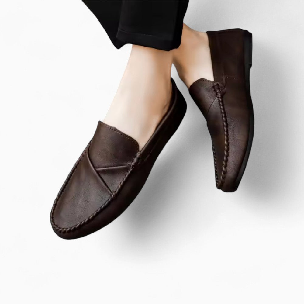 Mocassins Bateau Style Vintage Effet Cuir Pour Homme