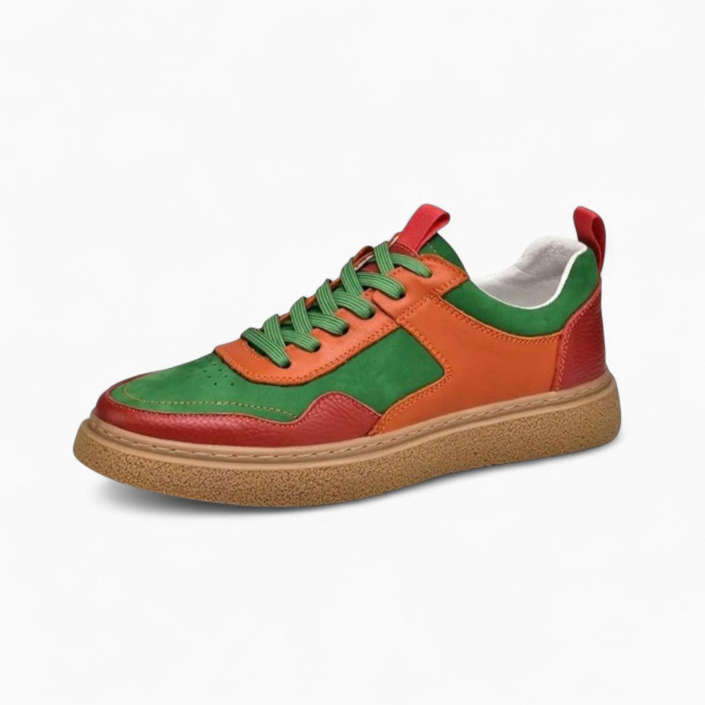 Mocassins Bateau Oranges Tricolores Homme