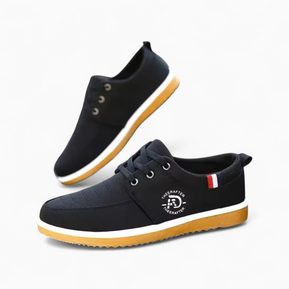 Mocassins Bateau Noirs Bicolores À Lacets Pour Homme