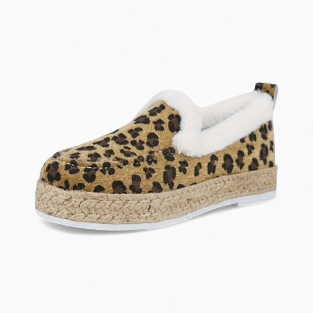 Mocassins Bateau En Fausse Fourrure Avec Motif Léopard