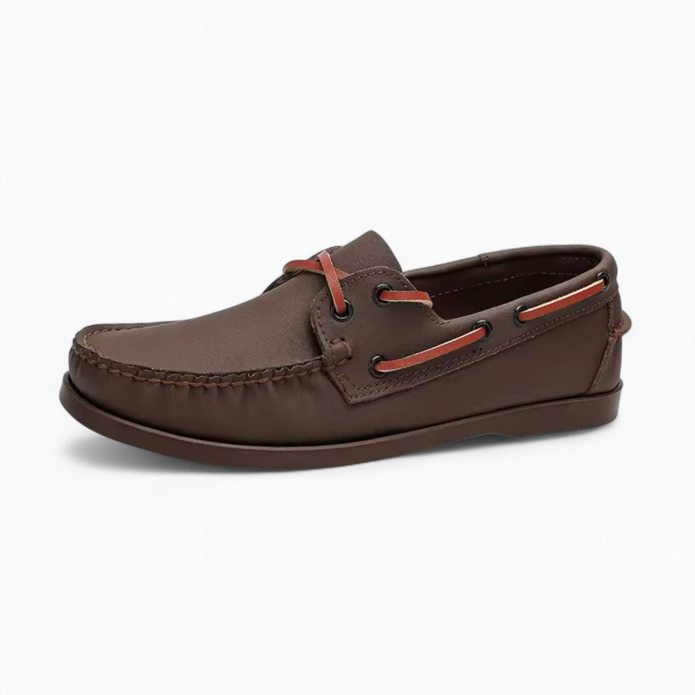 Mocassins Bateau Bicolores À Lacets Pour Homme