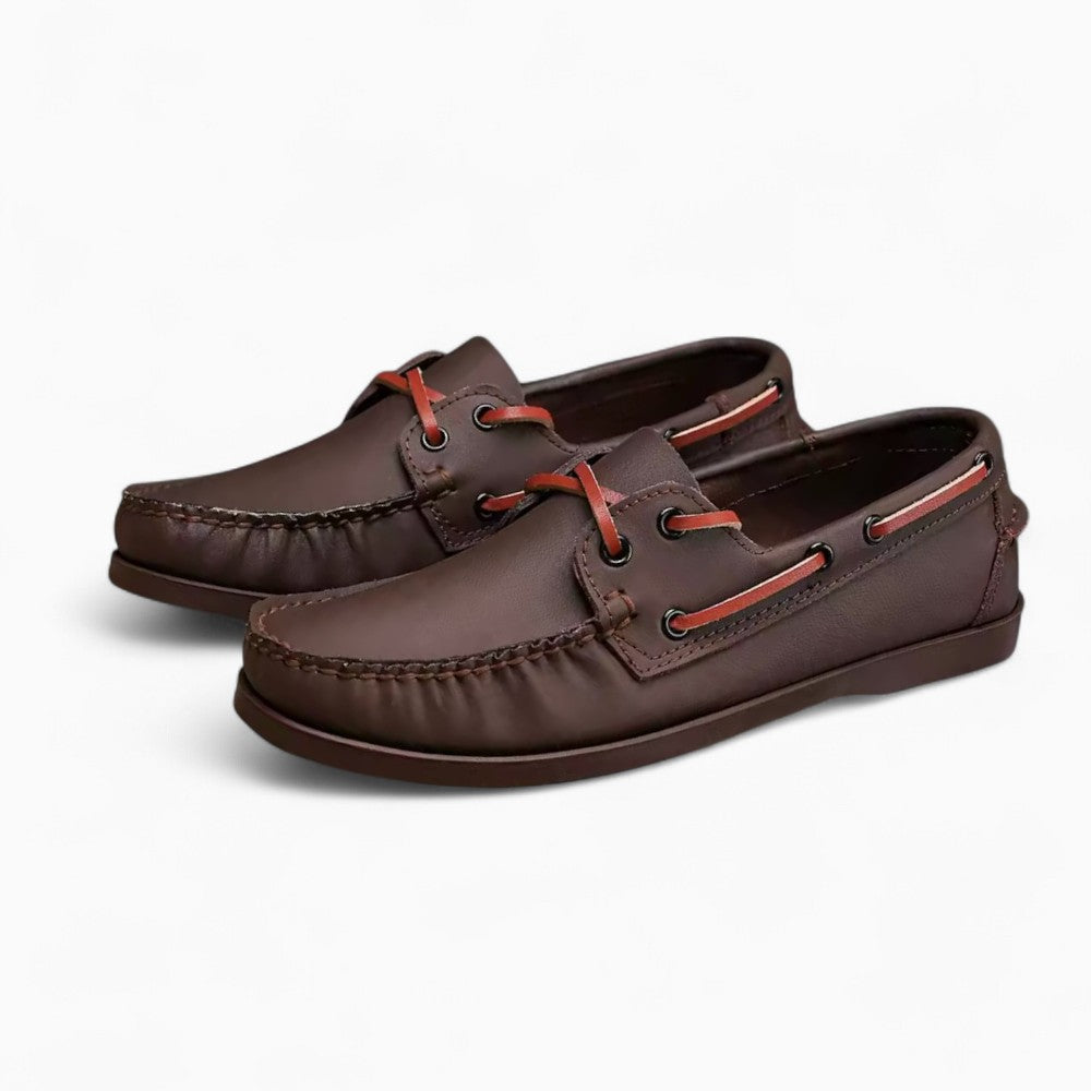 Mocassins Bateau Bicolores À Lacets Pour Homme