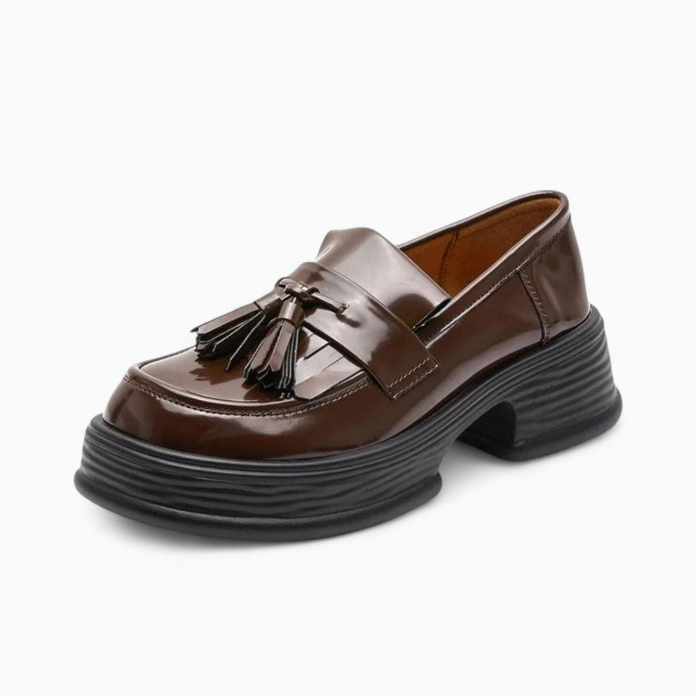 Mocassins Vernis À Franges Pour Femme