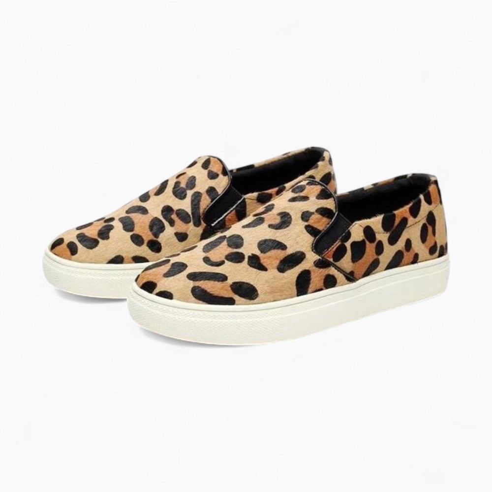 Mocassins Streetwear À Plateforme Motif Léopard