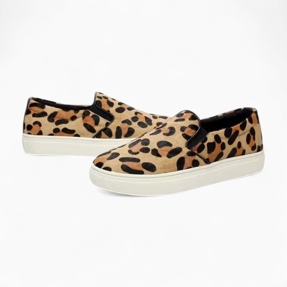 Mocassins Streetwear À Plateforme Motif Léopard