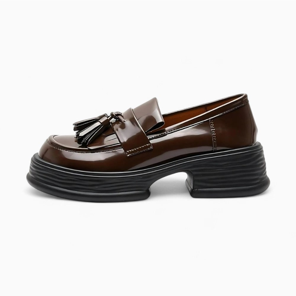 Mocassins Vernis À Franges Pour Femme