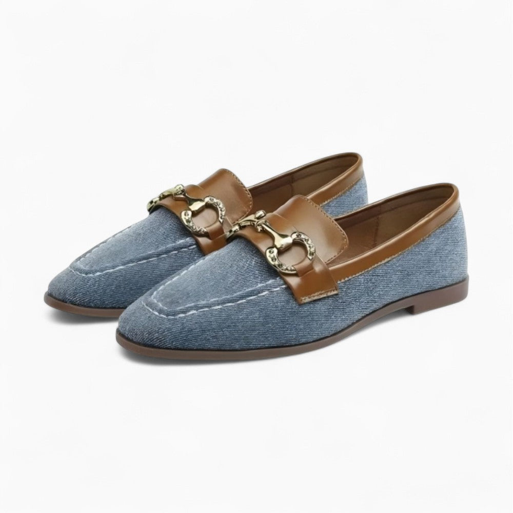 Mocassins Souples Style Bateau En Jean Bleu Pour Femme
