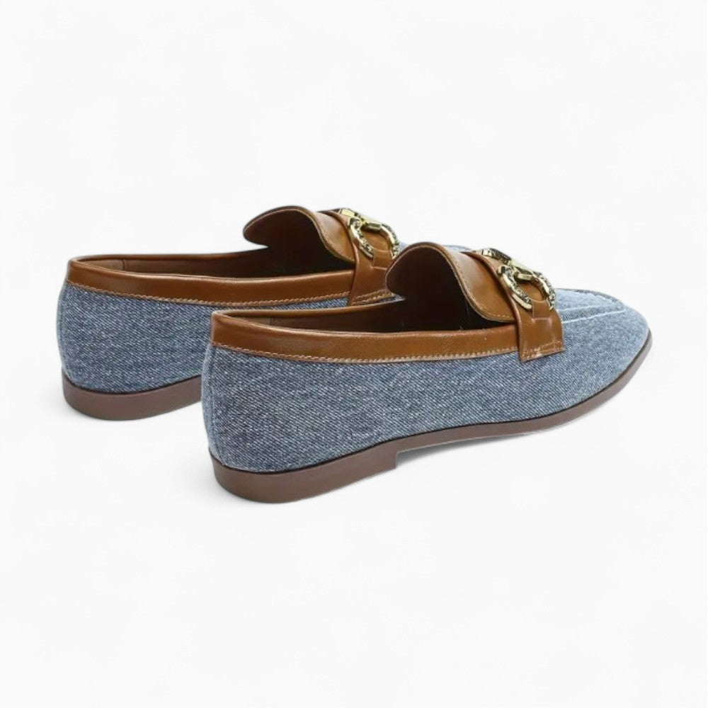 Mocassins Souples Style Bateau En Jean Bleu Pour Femme
