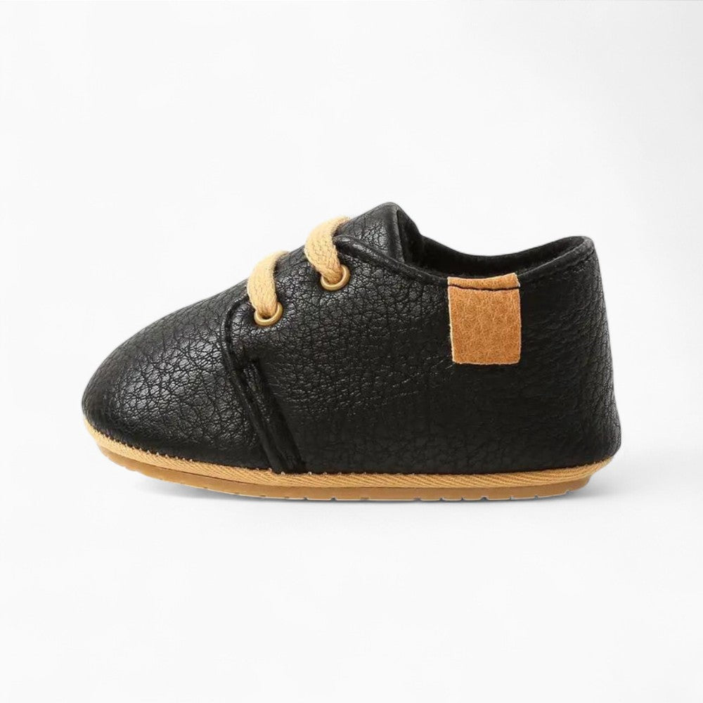 Mocassins Unis À Enfiler En Cuir Synthétique Pour Bébé